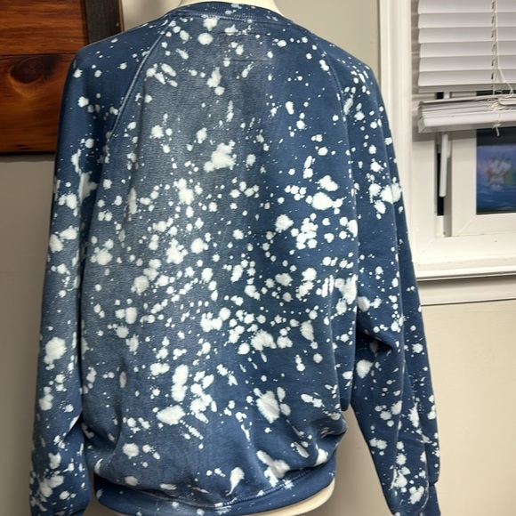 Urban Outfitters BDG Splatter Print Blue/White, XS Sweatshirt, Unisex - Picture 3 of 4